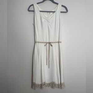 NWT Ofuon Michel Klein Paris Y2K Style Lace Ribbon‎ Sleeveless Coquette Dress 6